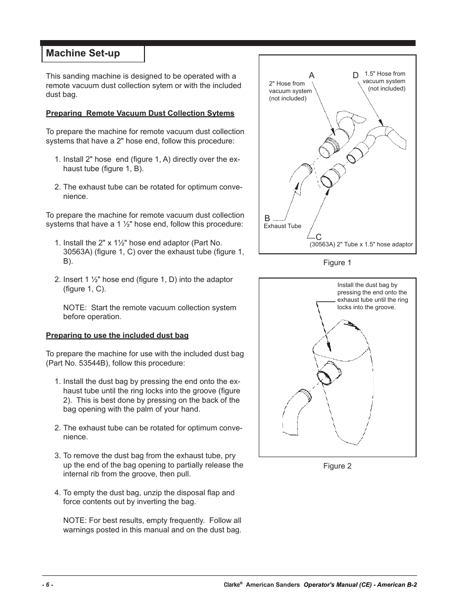 Machine set-up | American Sanders B-2+ Edger User Manual | Page 6 / 20