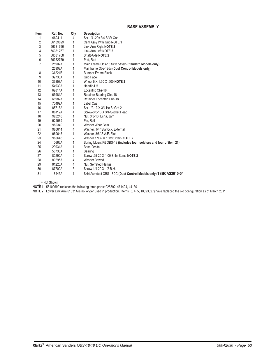 American Sanders OBS 18DC Orbital Sander User Manual | Page 53 / 60