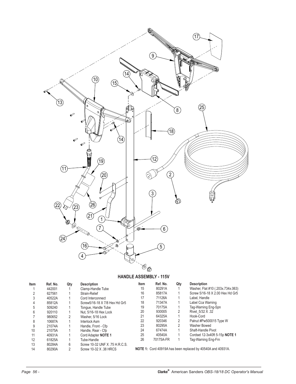 American Sanders OBS 18DC Orbital Sander User Manual | Page 56 / 60