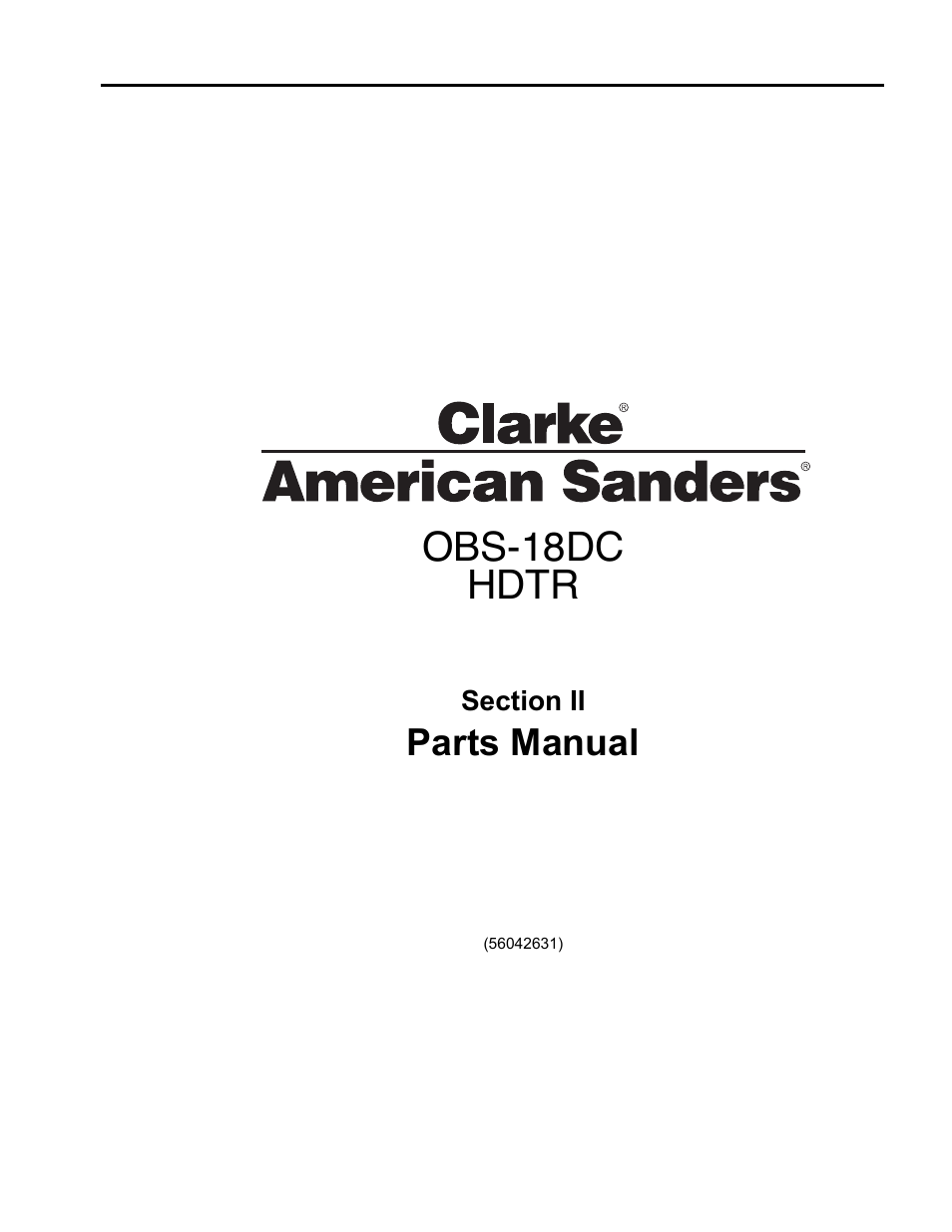 Obs-18dc hdtr, Parts manual | American Sanders OBS 18DC Orbital Sander User Manual | Page 27 / 36
