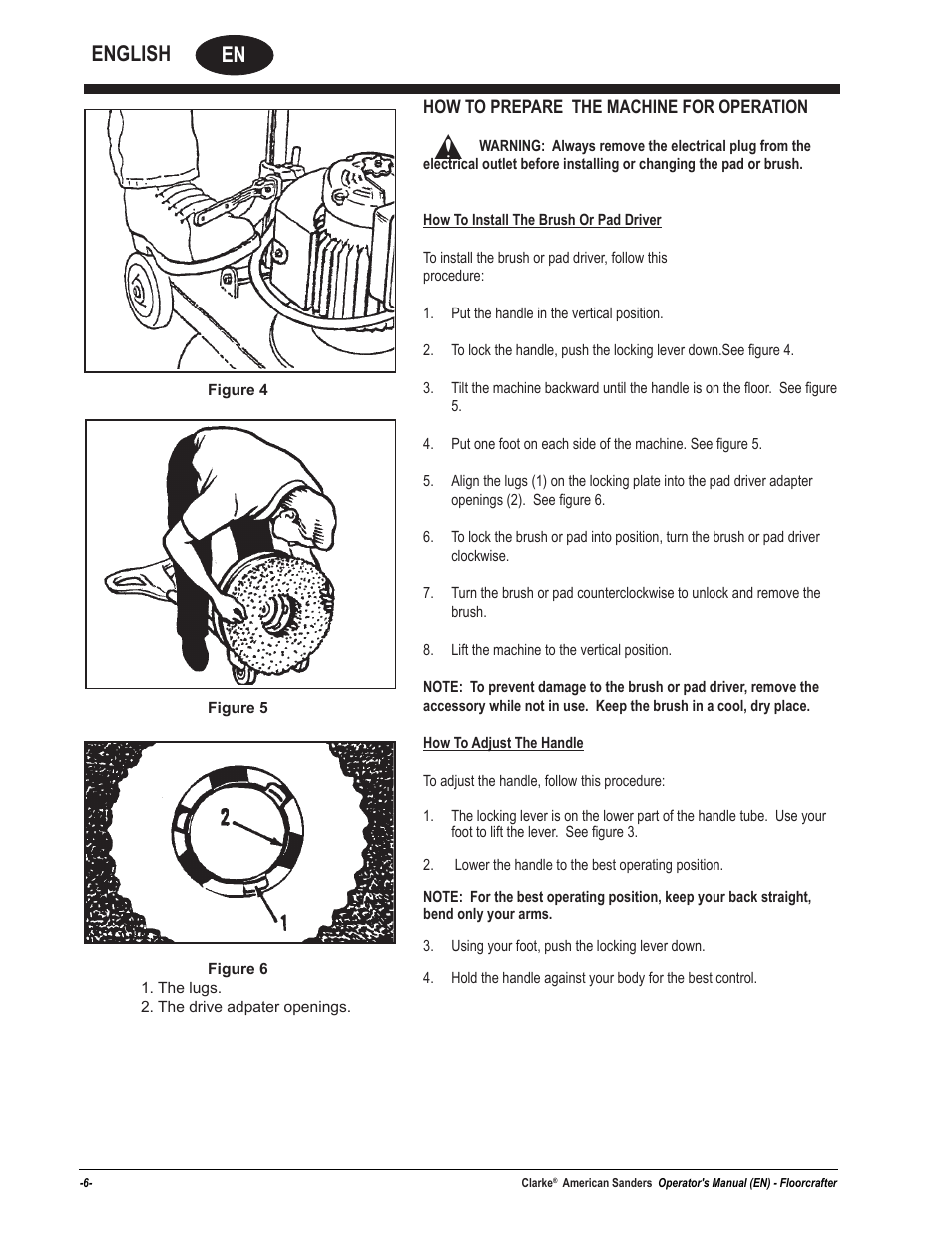 En english | American Sanders Disc Sander 1600DC User Manual | Page 6 / 42