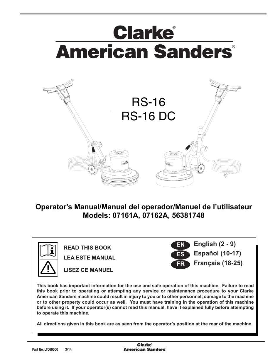 American Sanders RS-16DC Rotary Sander User Manual | 34 pages