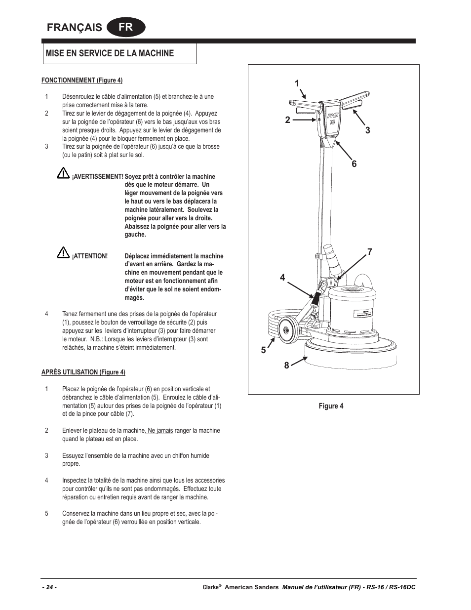 Fr français | American Sanders RS-16DC Rotary Sander User Manual | Page 24 / 34