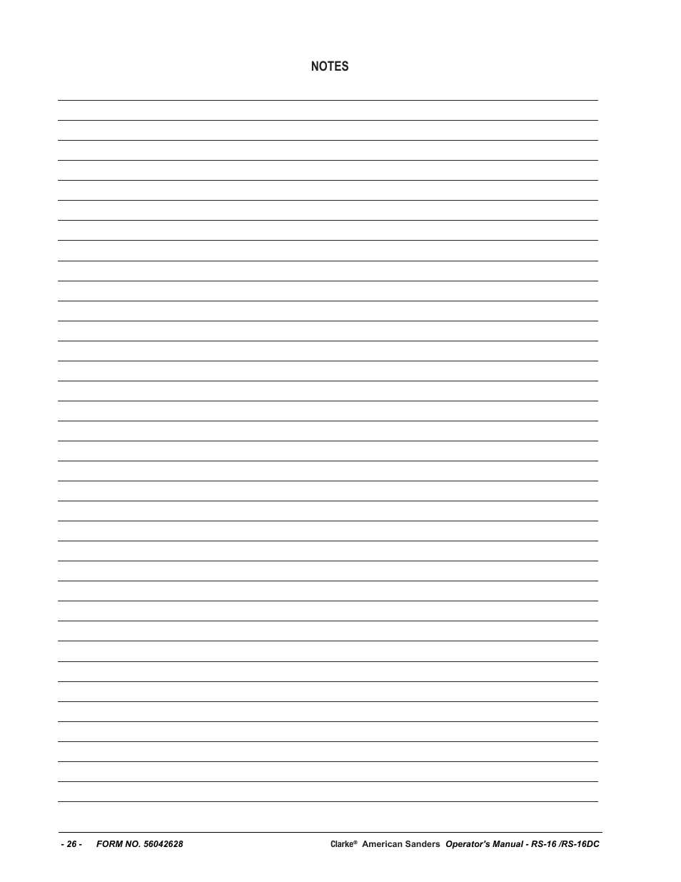 American Sanders RS-16DC Rotary Sander User Manual | Page 26 / 34