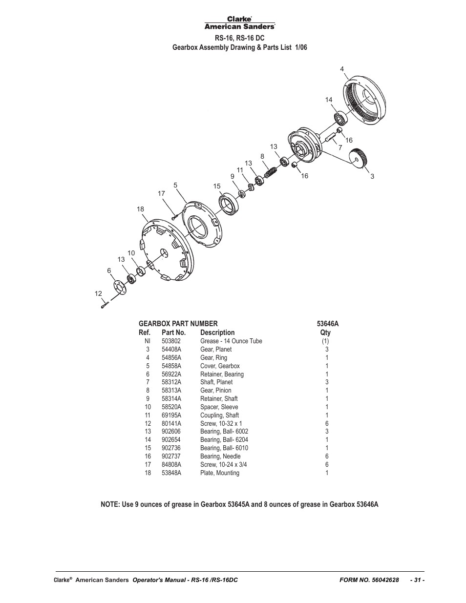 American Sanders RS-16DC Rotary Sander User Manual | Page 31 / 34