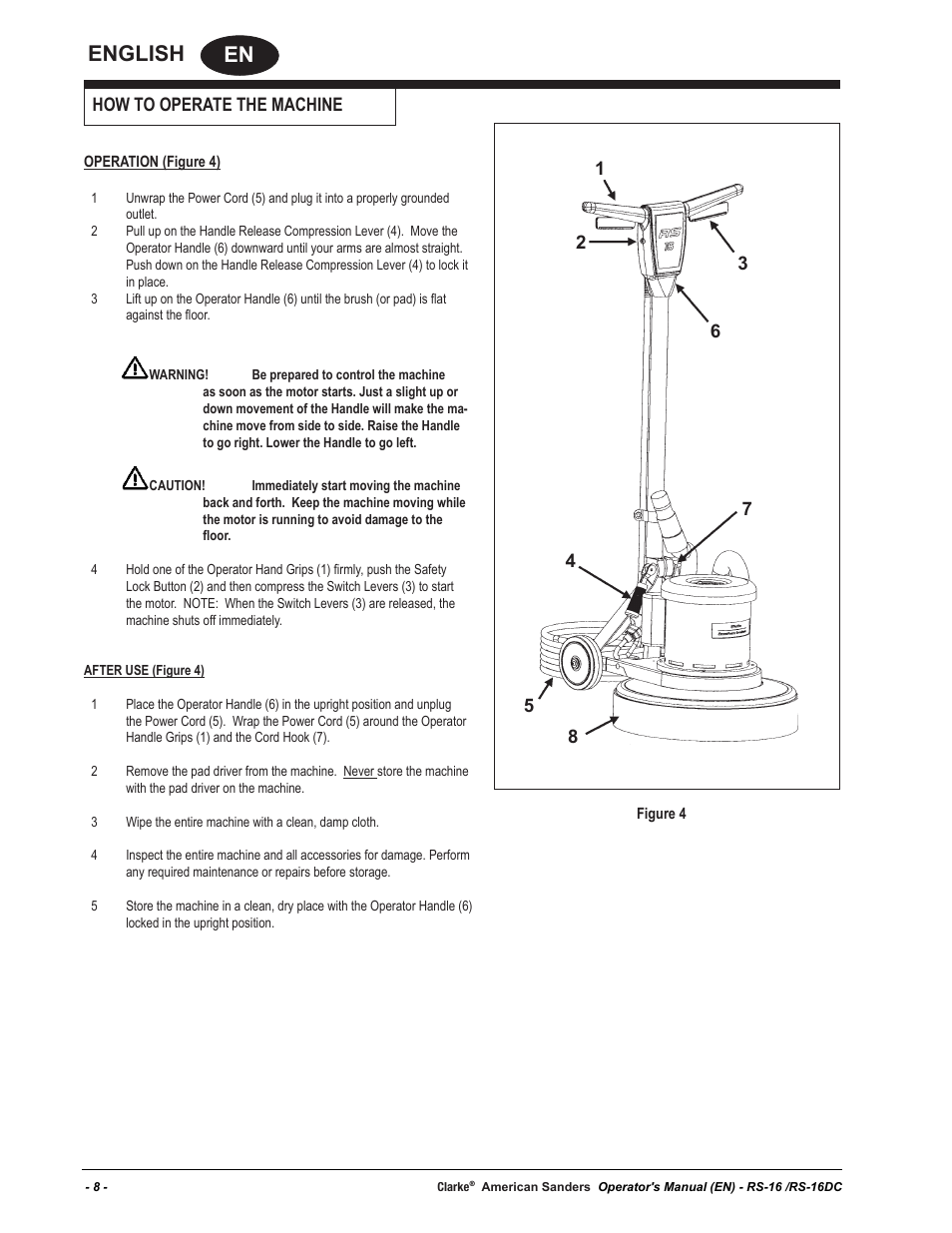 En english | American Sanders RS-16DC Rotary Sander User Manual | Page 8 / 34