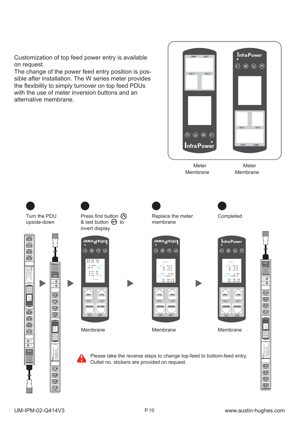 6 > easy change on pdu power feed position | Austin Hughes IPM-02 User Manual | Page 15 / 48