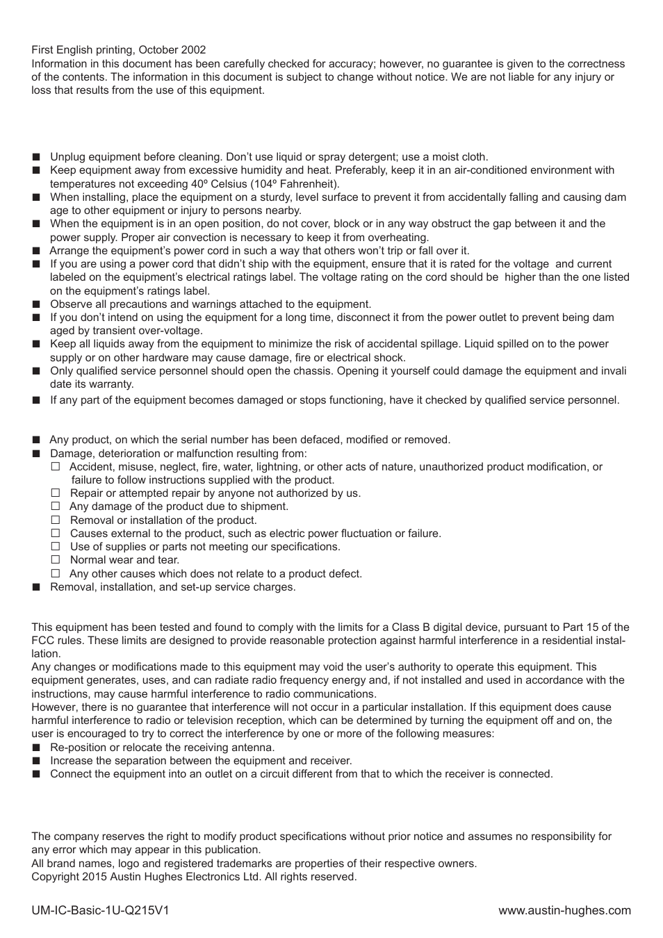 Austin Hughes F-1.9 User Manual | Page 2 / 4