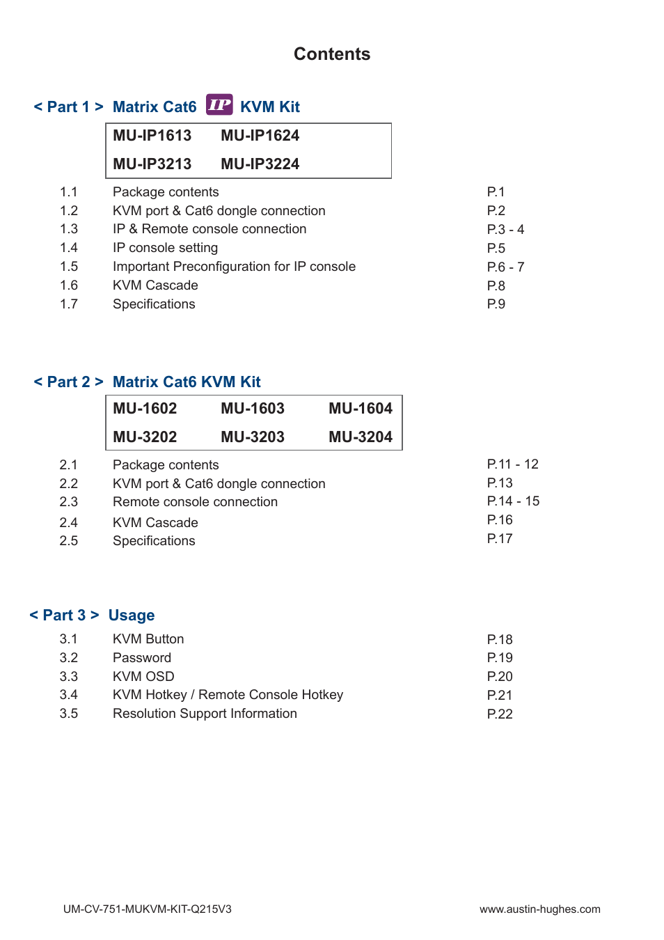 Austin Hughes MU1604 User Manual | Page 4 / 28