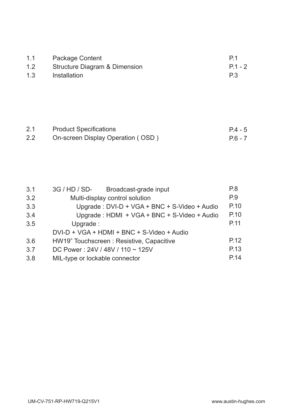 Austin Hughes RP-HW719 User Manual | Page 3 / 20