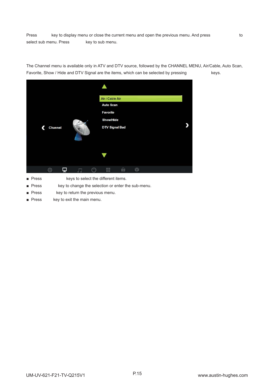 2 > on-screen display operation ( osd ) | Austin Hughes OP-F21-TV User Manual | Page 20 / 40