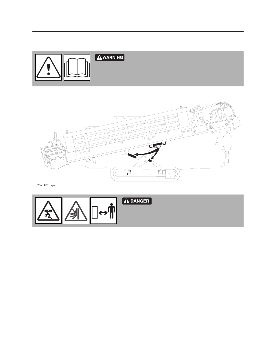 Service precautions, Working under drilling unit | Ditch Witch JT100AT User Manual | Page 187 / 243