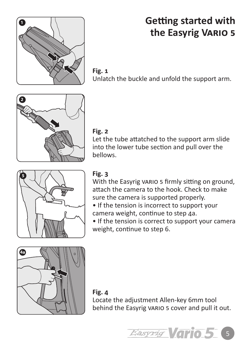 Getting started with the easyrig vario 5 | Easyrig 5 Vario User Manual | Page 5 / 12
