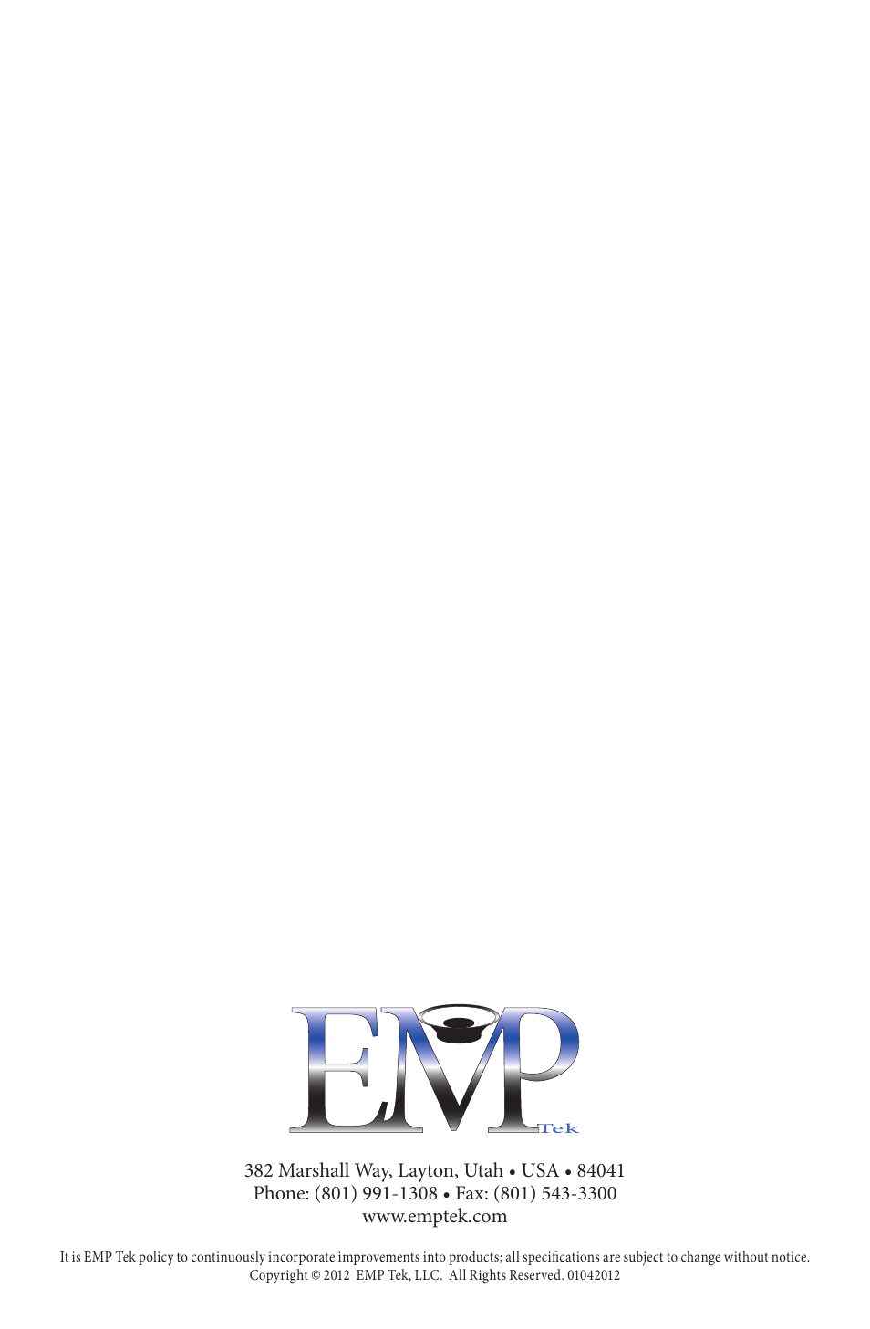 EMP Tek Impression Series Speakers User Manual | Page 16 / 16