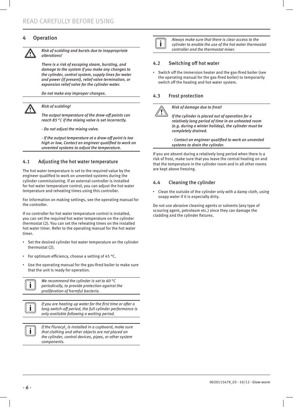 Read carefully before using | Glow-worm Clearly Solar Cylinders User Manual | Page 8 / 32