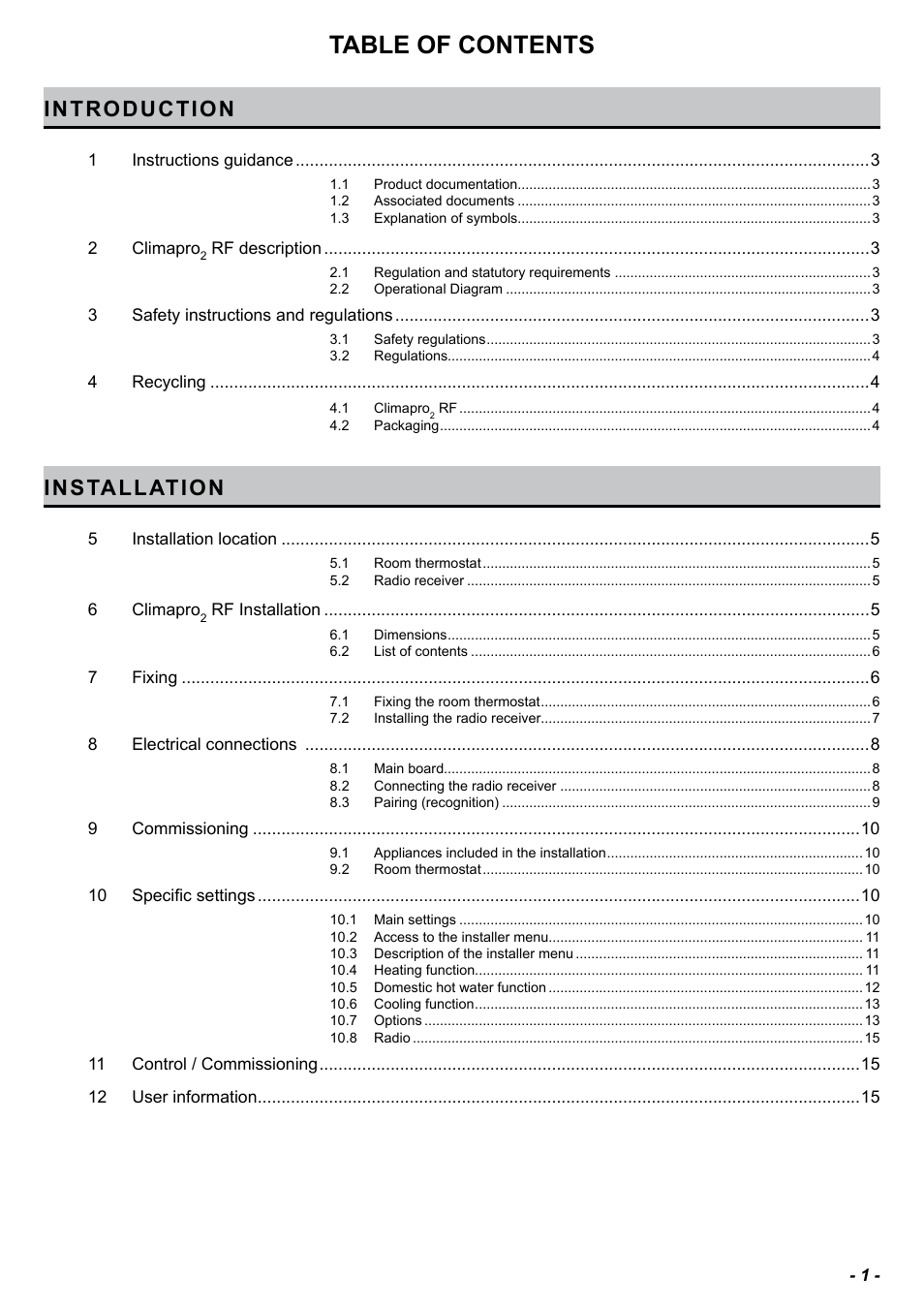 Glow-worm Climapro2 RF User Manual | Page 3 / 24