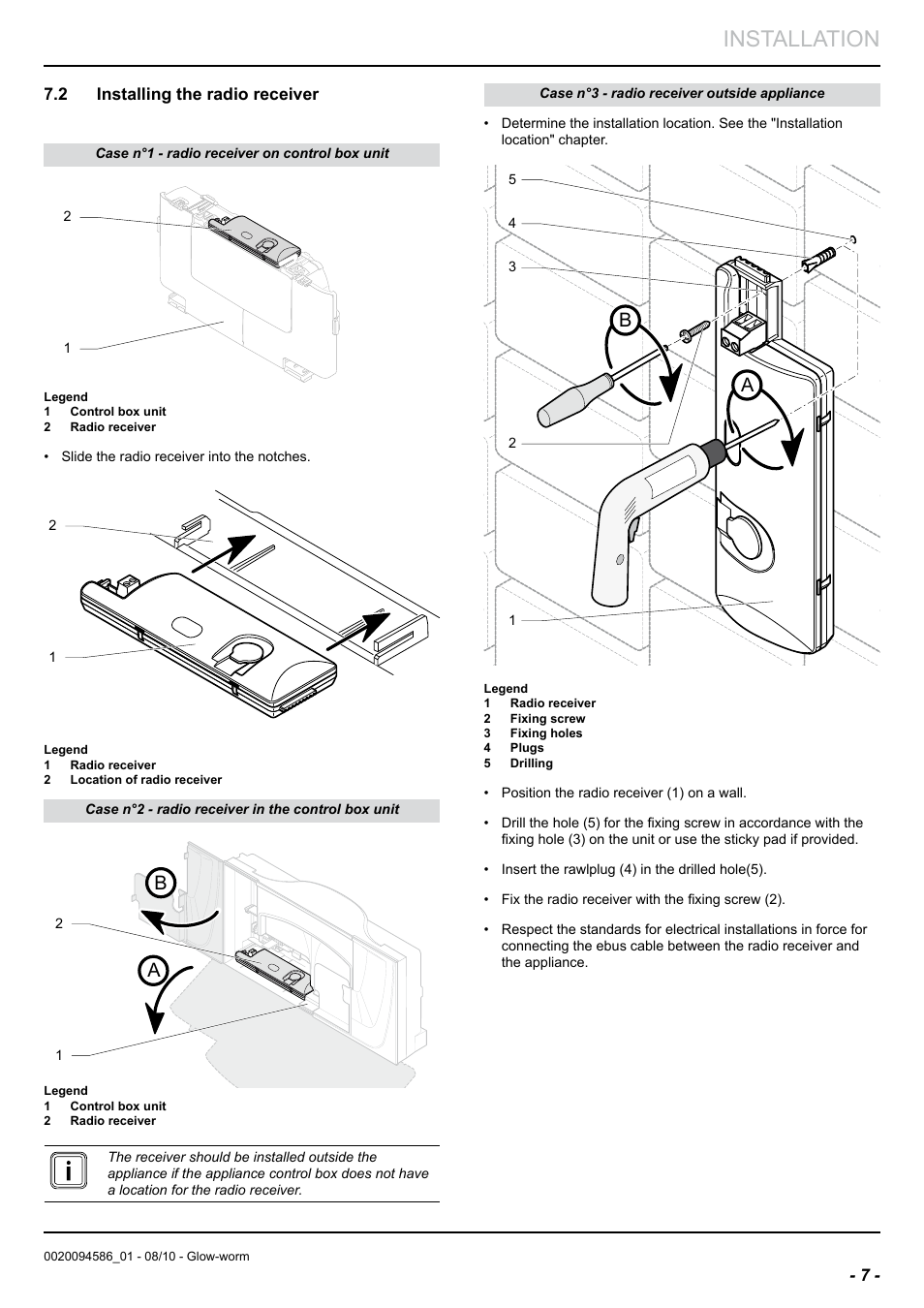 Installation | Glow-worm Climapro2 RF User Manual | Page 9 / 24