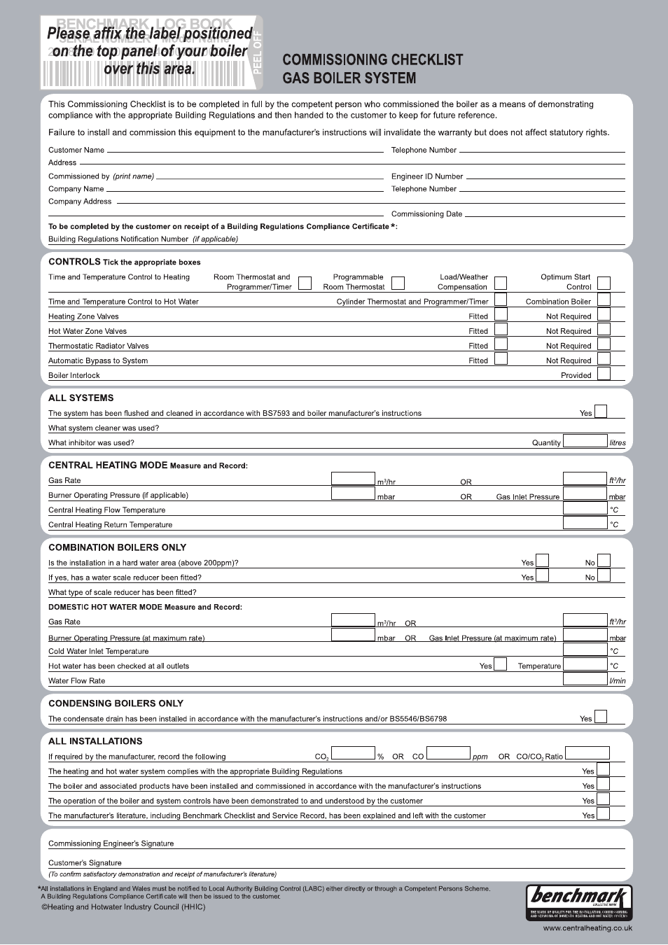 Service interval record | Glow-worm Ultracom hxi User Manual | Page 46 / 48