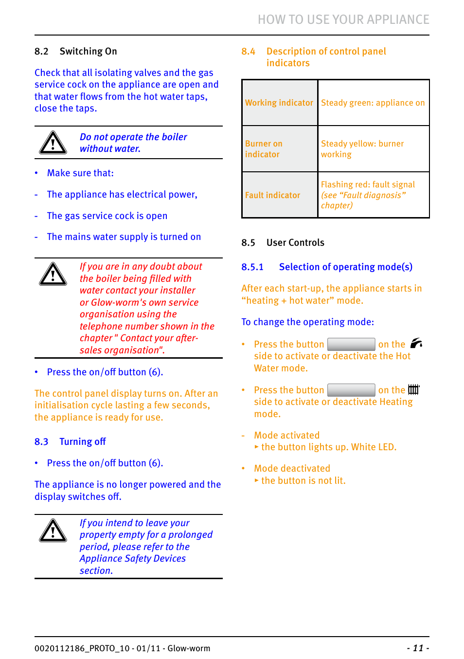 How to use your appliance | Glow-worm Ultracom2 35 Store User Manual | Page 13 / 20