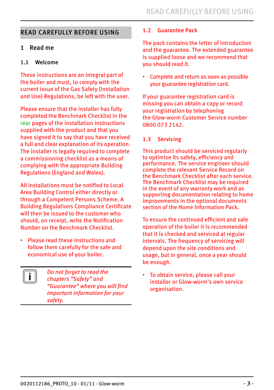 Read carefully before using | Glow-worm Ultracom2 35 Store User Manual | Page 5 / 20