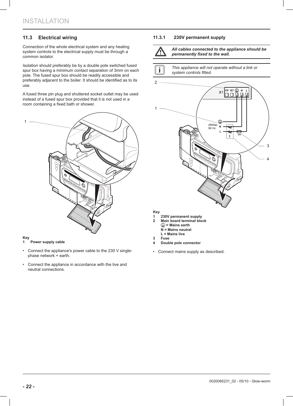 Installation | Glow-worm Ultracom2 cxi User Manual | Page 24 / 64