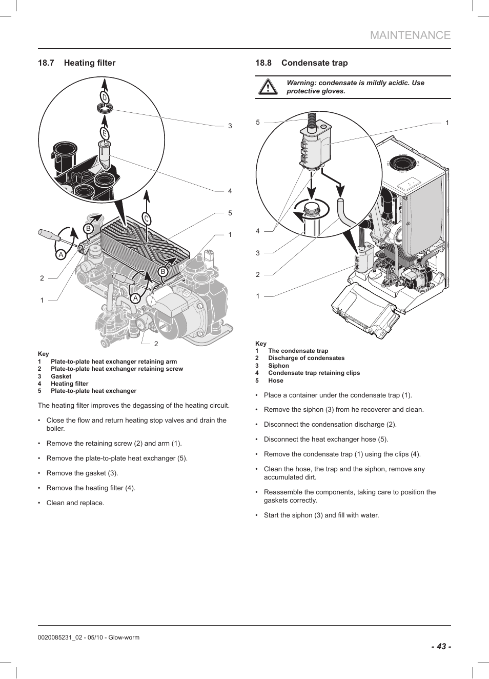 Maintenance | Glow-worm Ultracom2 cxi User Manual | Page 45 / 64