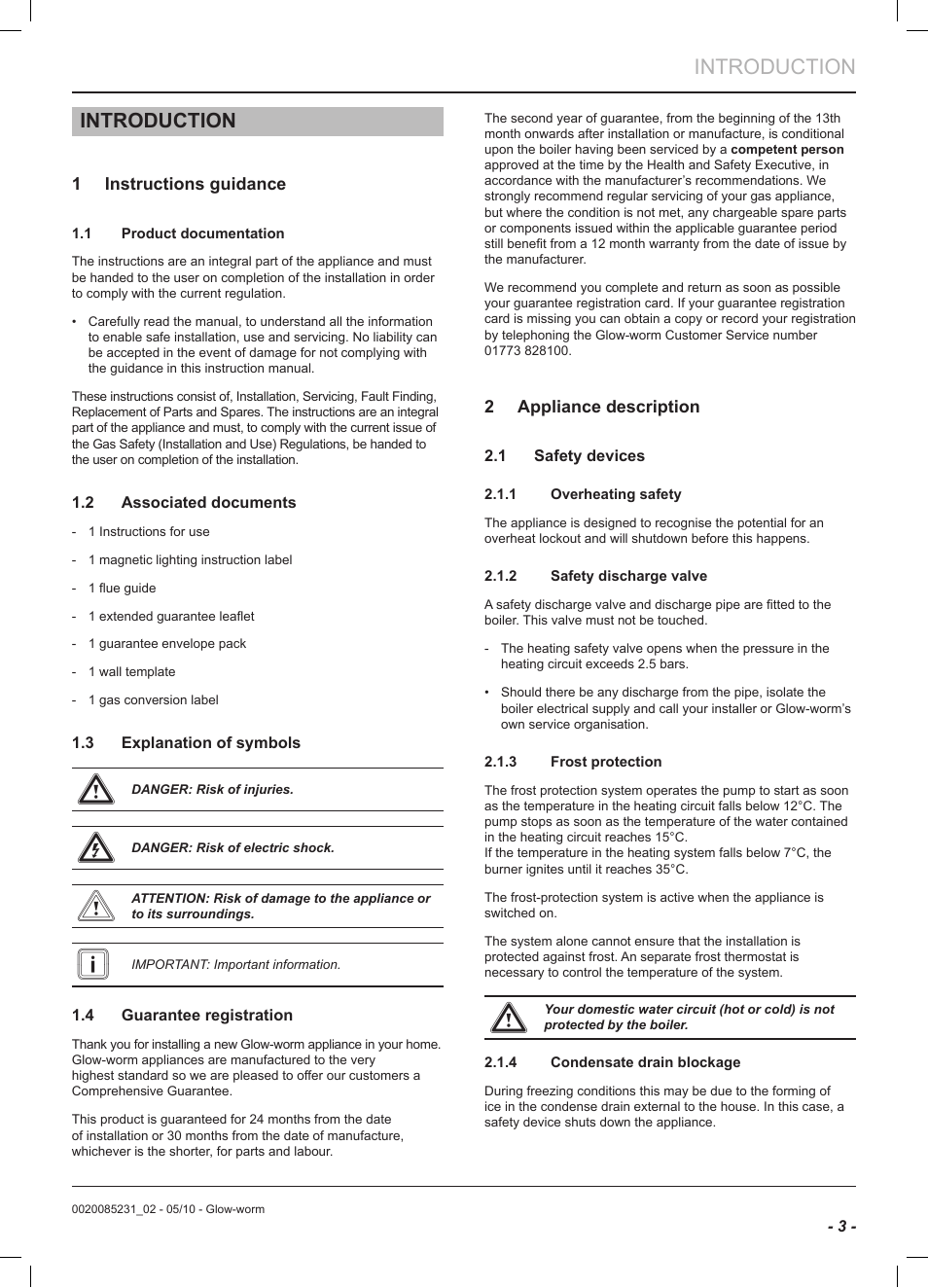 Introduction | Glow-worm Ultracom2 cxi User Manual | Page 5 / 64