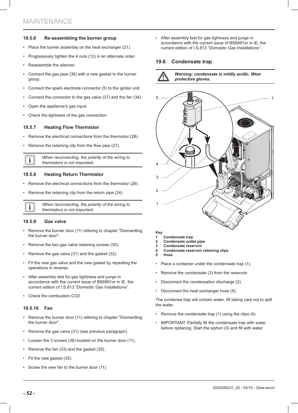 Maintenance | Glow-worm Ultracom2 cxi User Manual | Page 54 / 64