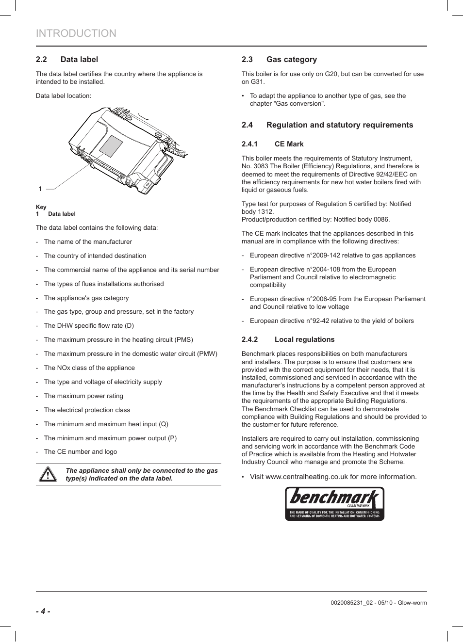 Introduction | Glow-worm Ultracom2 cxi User Manual | Page 6 / 64