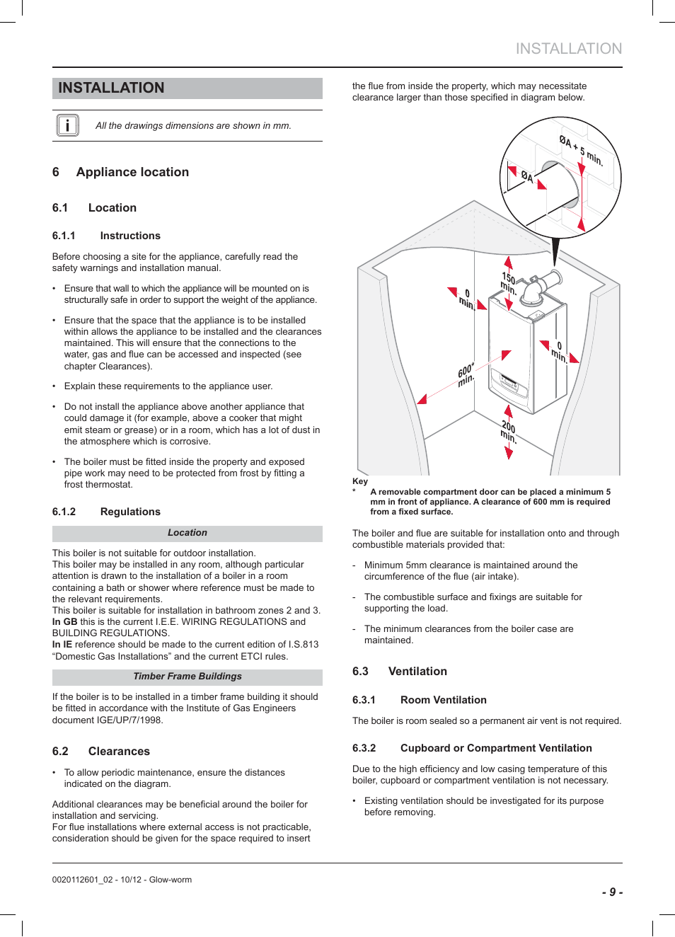 Installation | Glow-worm Ultracom2 cxi User Manual | Page 11 / 68