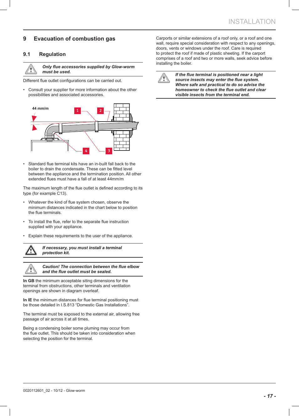 Installation | Glow-worm Ultracom2 cxi User Manual | Page 19 / 68