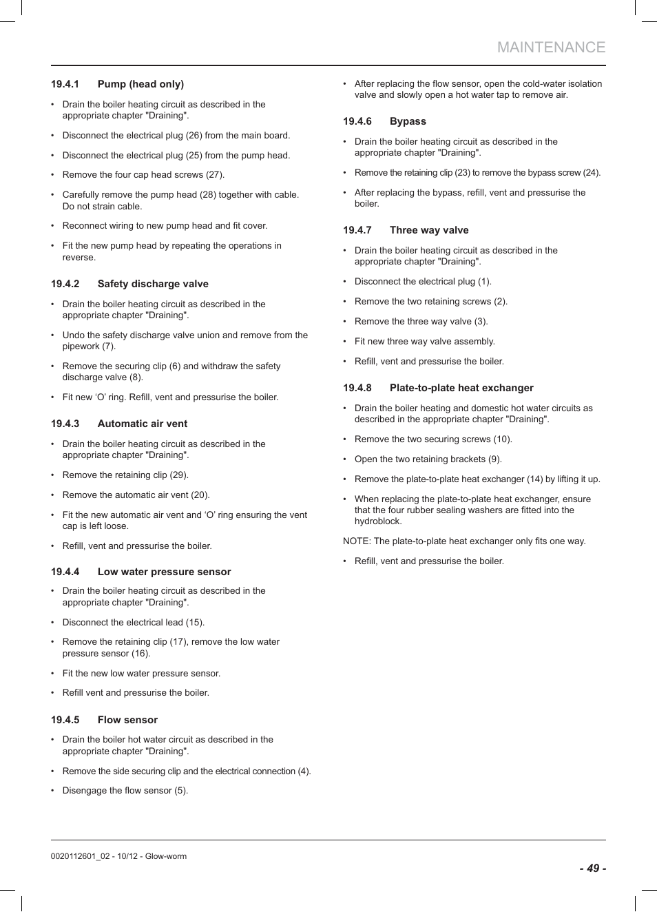 Maintenance | Glow-worm Ultracom2 cxi User Manual | Page 51 / 68