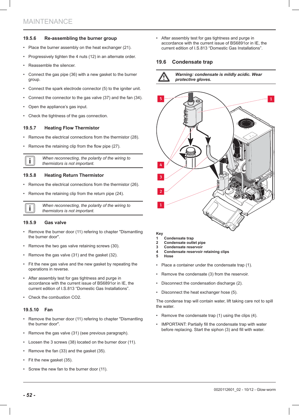 Maintenance | Glow-worm Ultracom2 cxi User Manual | Page 54 / 68