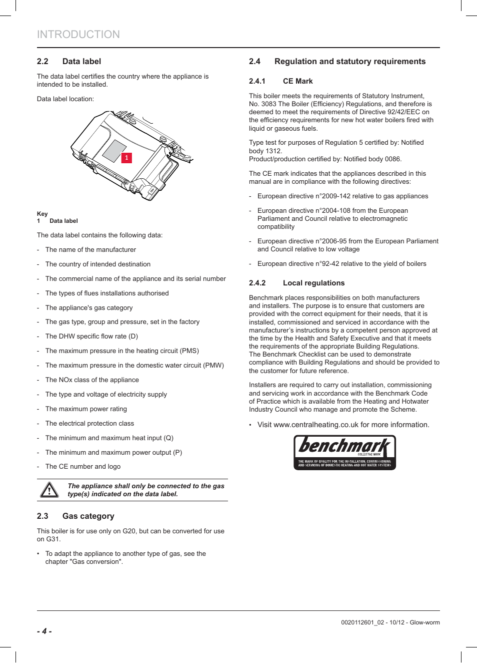 Introduction | Glow-worm Ultracom2 cxi User Manual | Page 6 / 68