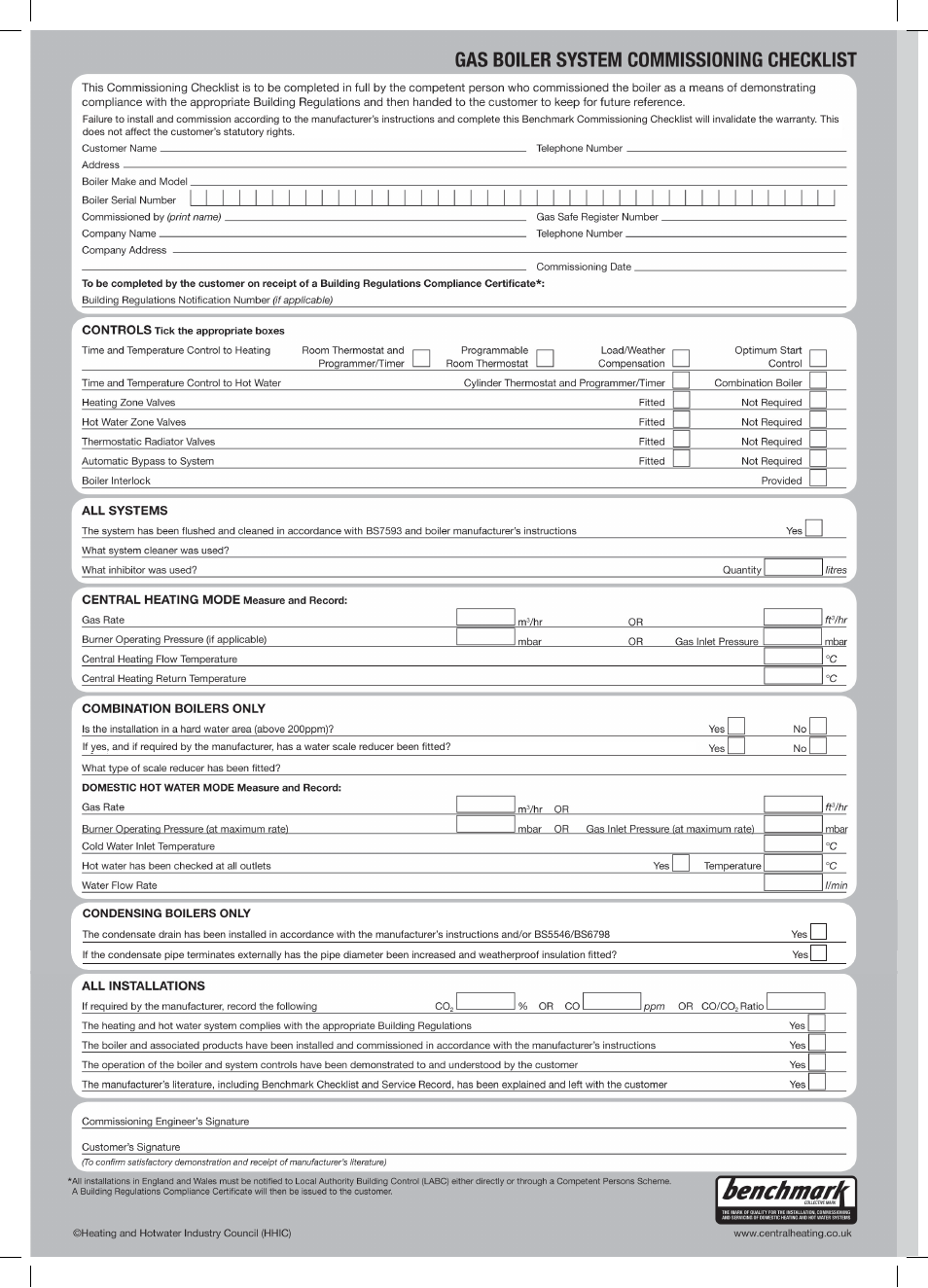 Service record | Glow-worm Ultracom2 cxi User Manual | Page 62 / 68