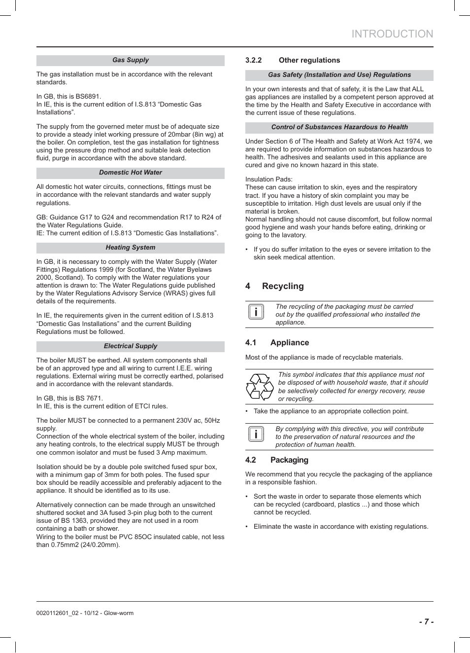 Introduction | Glow-worm Ultracom2 cxi User Manual | Page 9 / 68