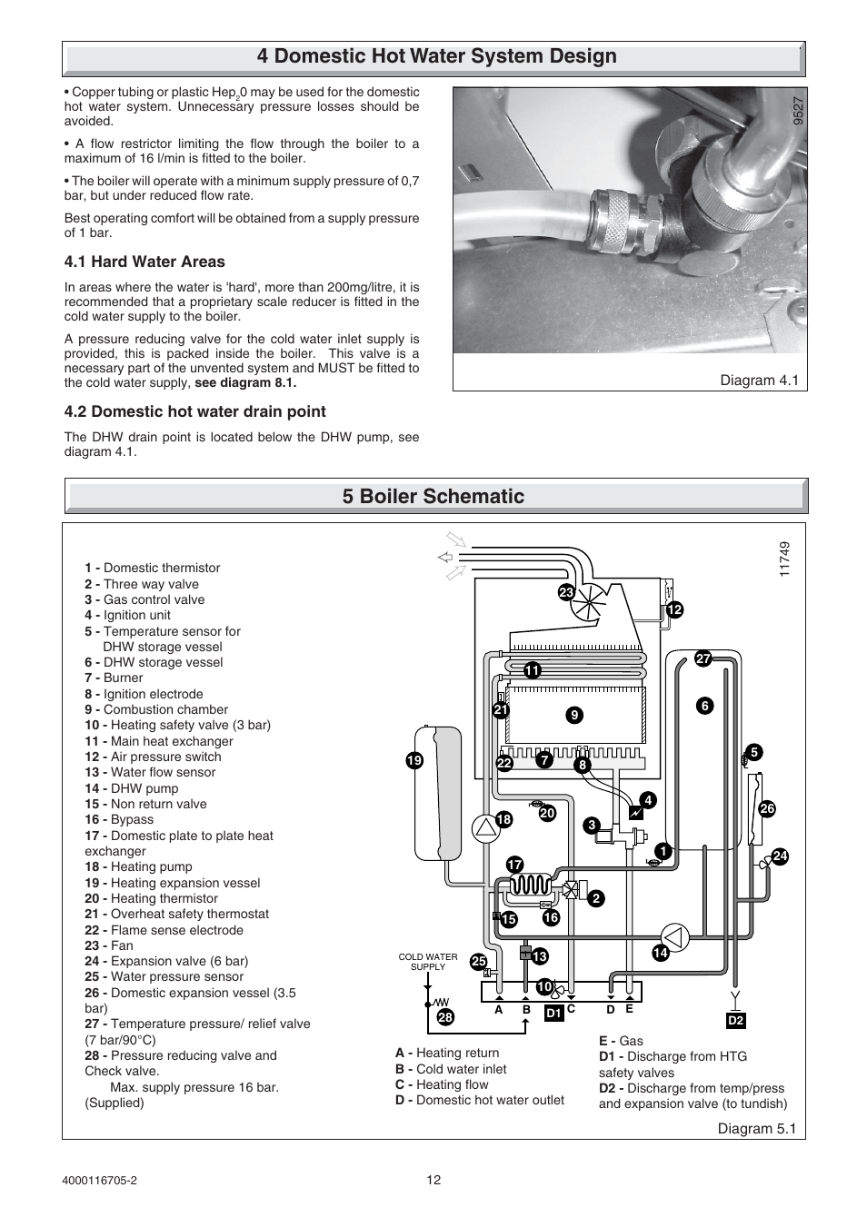 4 domestic hot water system design, 5 boiler schematic | Glow-worm Xtramax User Manual | Page 12 / 44