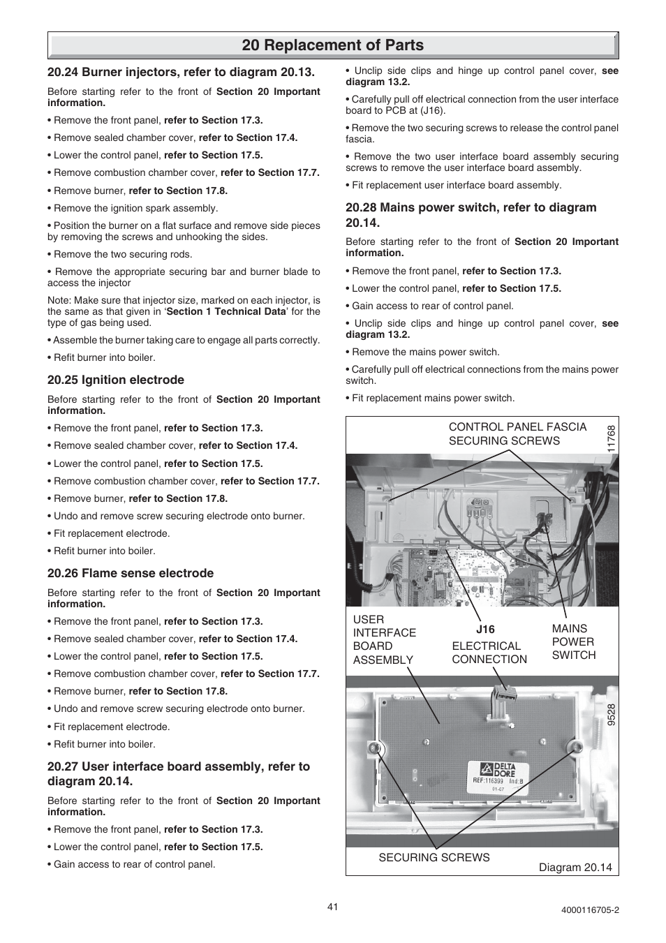 20 replacement of parts | Glow-worm Xtramax User Manual | Page 41 / 44