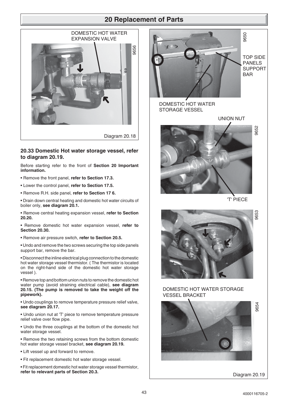 20 replacement of parts | Glow-worm Xtramax User Manual | Page 43 / 44