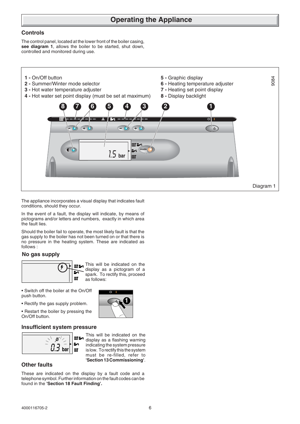 Operating the appliance | Glow-worm Xtramax User Manual | Page 6 / 44