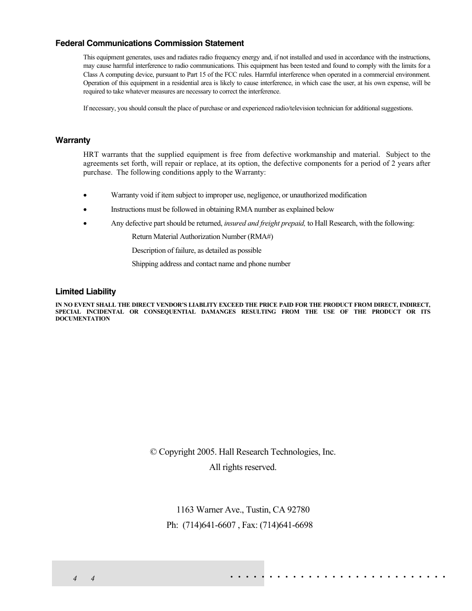 Hall Research 1800-RA User Manual | Page 4 / 4