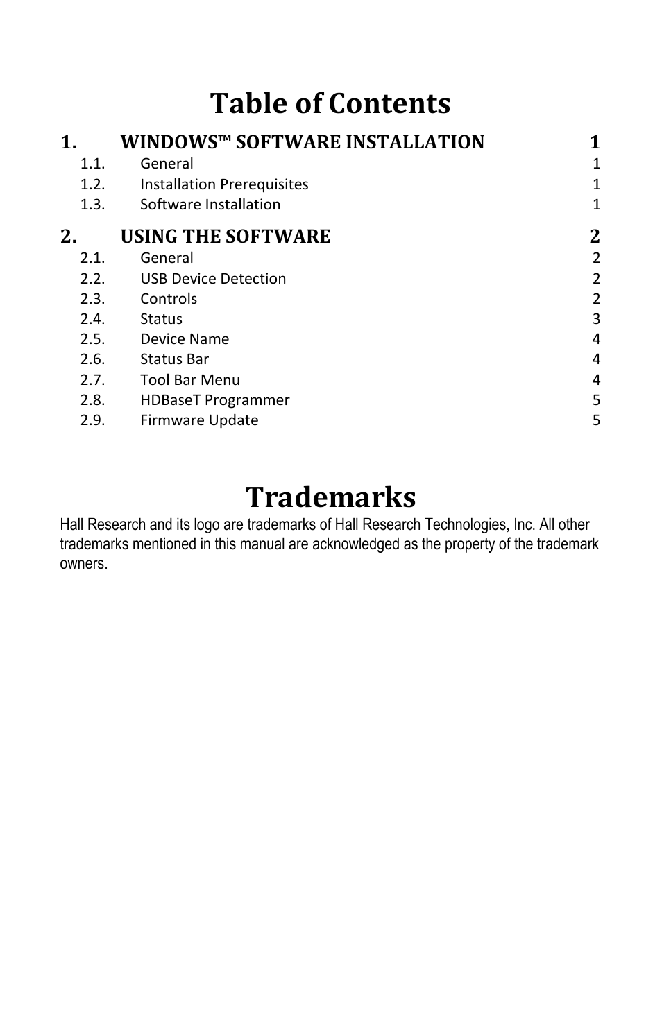 Hall Research UHBX-8X User Manual | Page 2 / 8