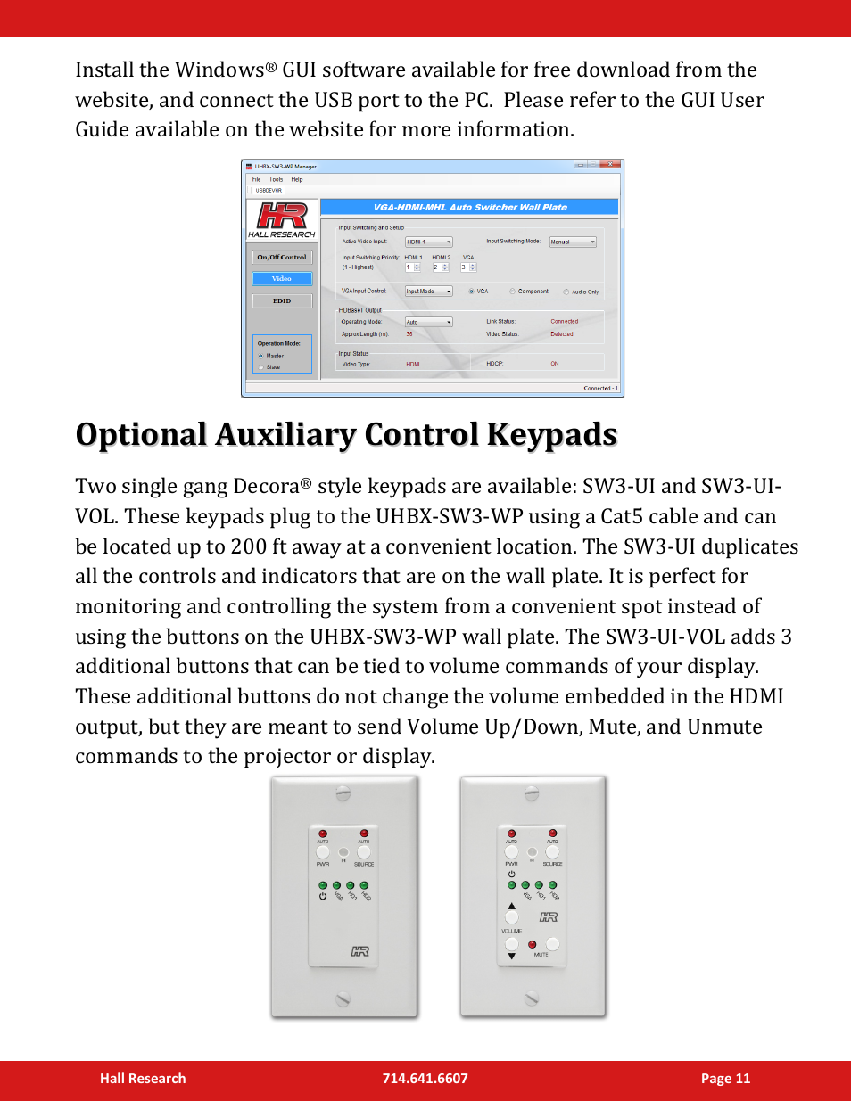 Hall Research UHBX-SW3-WP User Manual | Page 11 / 12
