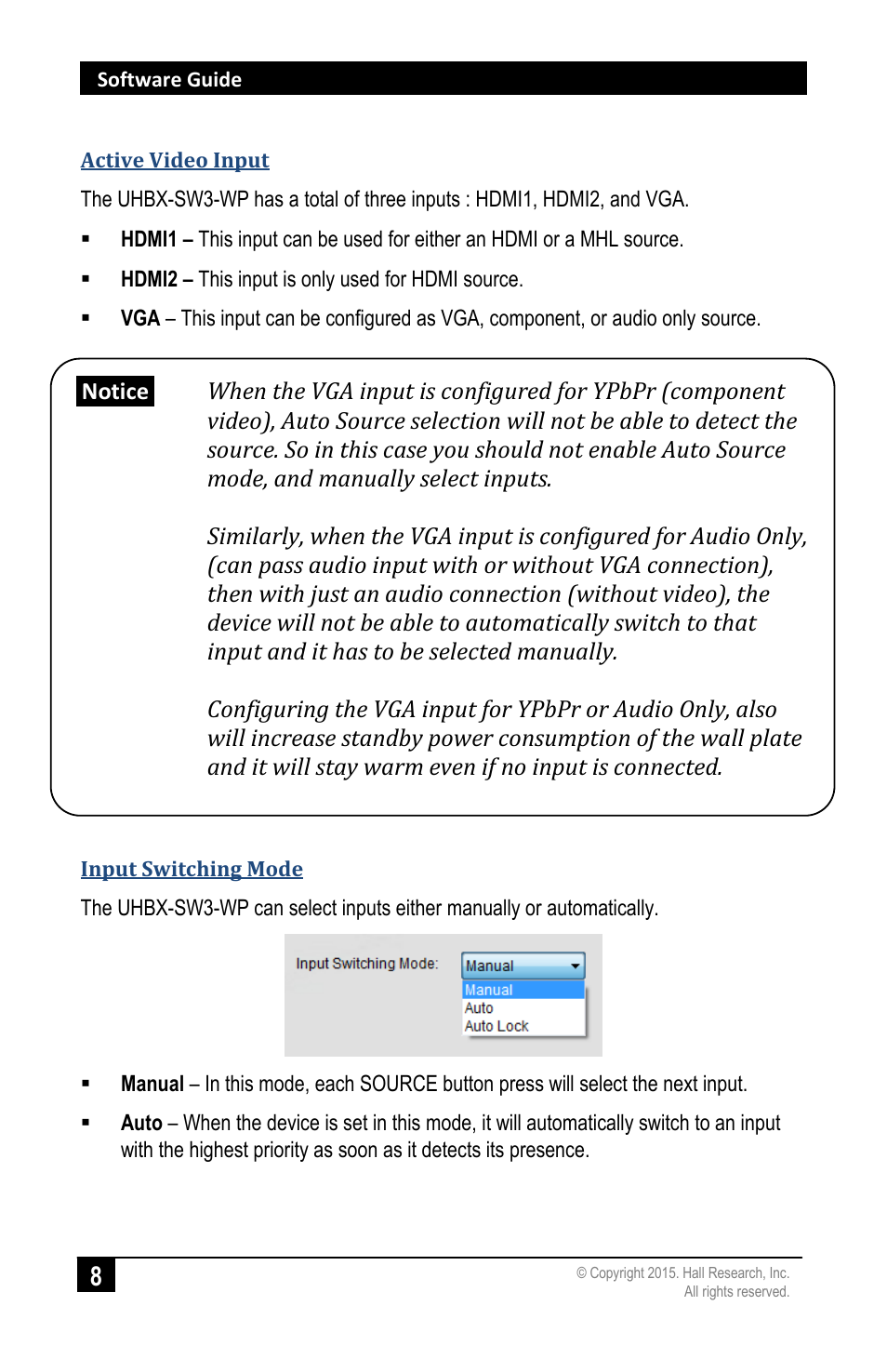 Hall Research UHBX-SW3-WP User Manual | Page 10 / 20