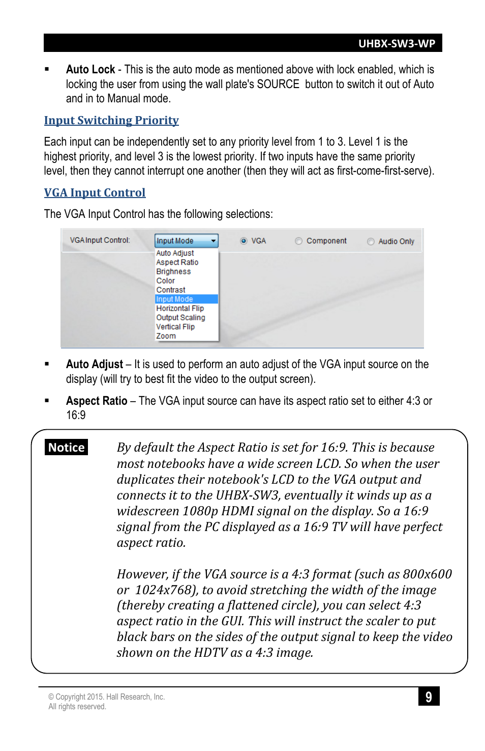 Hall Research UHBX-SW3-WP User Manual | Page 11 / 20