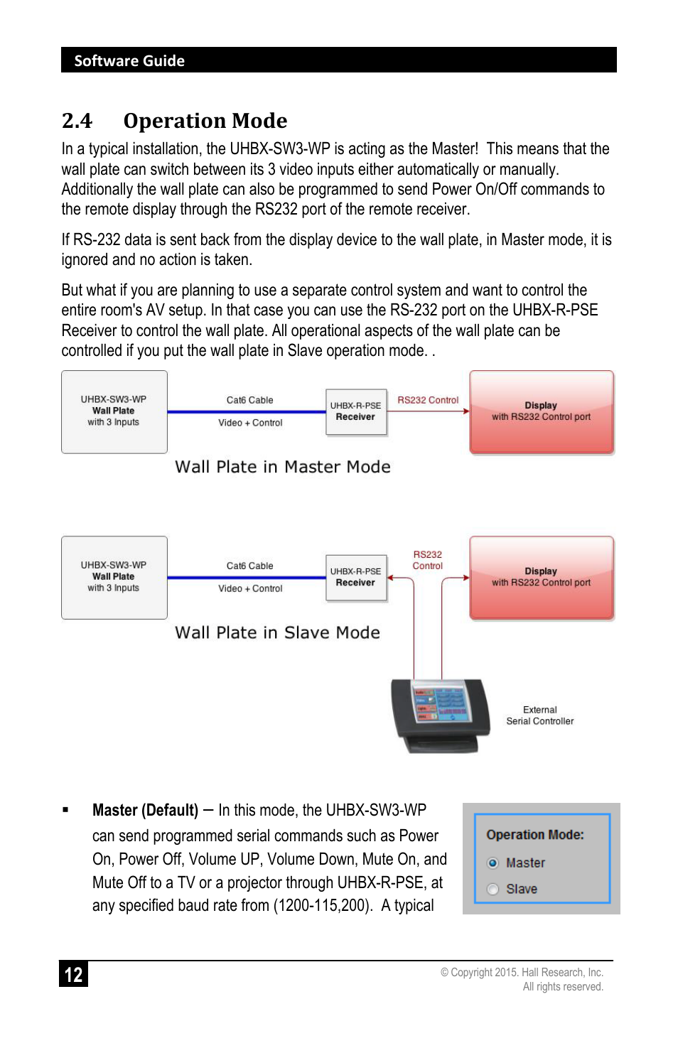 Operation mode, 4 operation mode | Hall Research UHBX-SW3-WP User Manual | Page 14 / 20