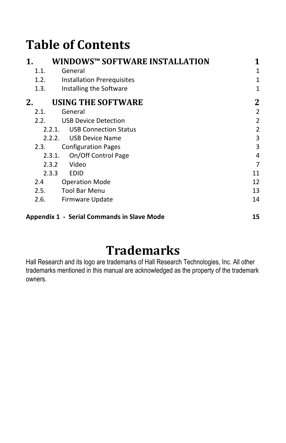 Hall Research UHBX-SW3-WP User Manual | Page 2 / 20