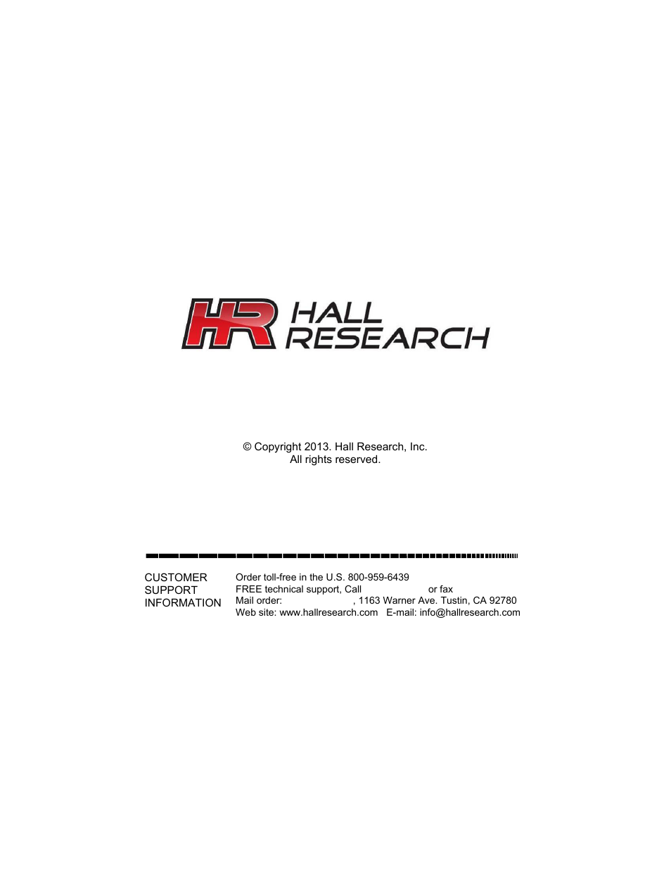 Hall Research URA-XT User Manual | Page 20 / 20