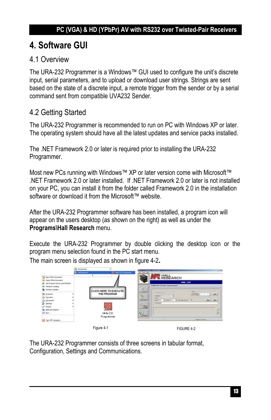 Software gui | Hall Research URA-232-XT User Manual | Page 15 / 32