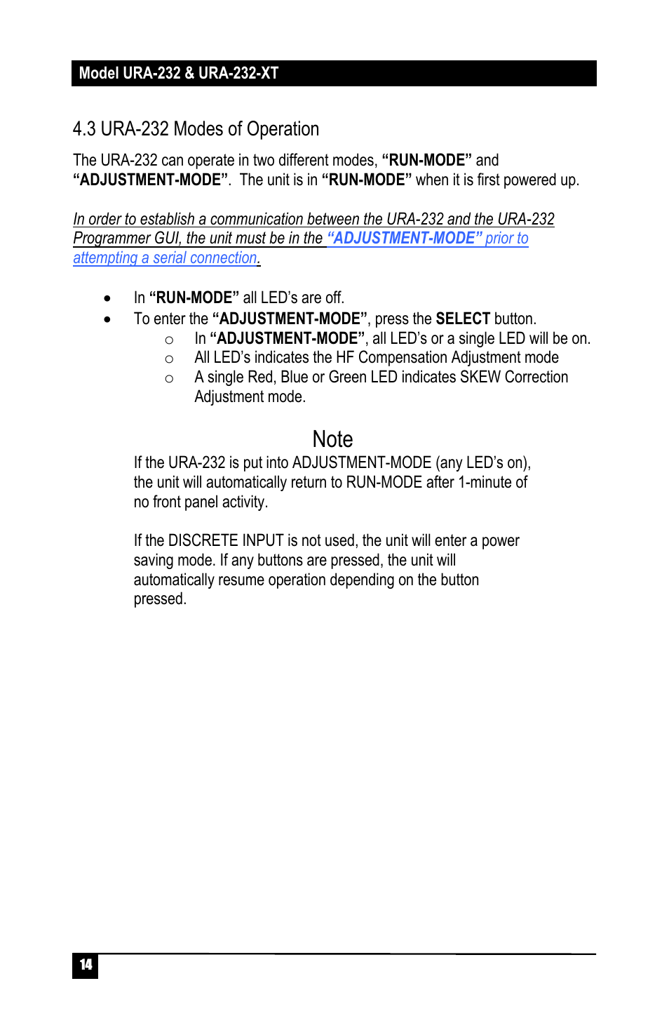 3 ura-232 modes of operation | Hall Research URA-232-XT User Manual | Page 16 / 32